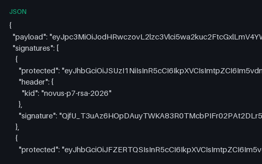 Preview of SAMPLE JWS — General JSON Serialization