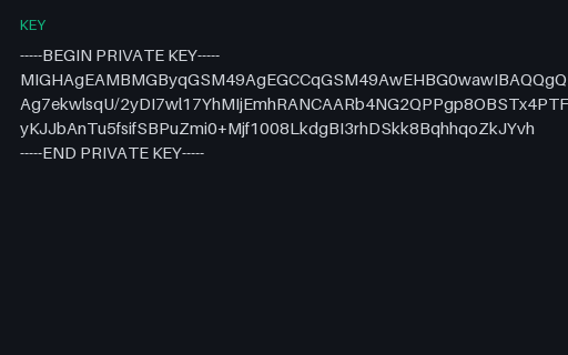 Preview of SAMPLE EC P-256 Private Key — PKCS#8