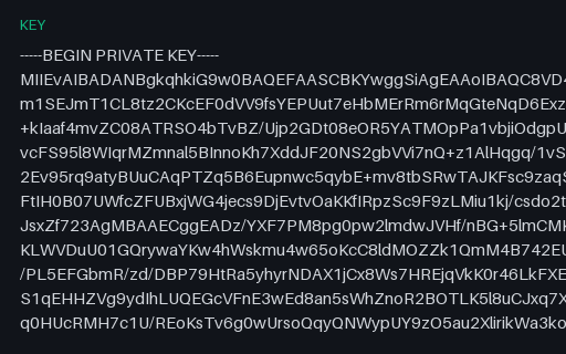 Preview of SAMPLE RSA Private Key — PKCS#8, Unencrypted