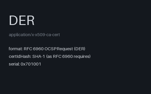 Preview of SAMPLE OCSP Request (DER)