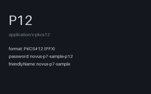 Preview of SAMPLE PKCS#12 Keystore — Key + Full Chain