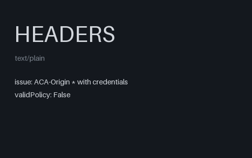 Preview of CORS Misconfigured Headers — SAMPLE