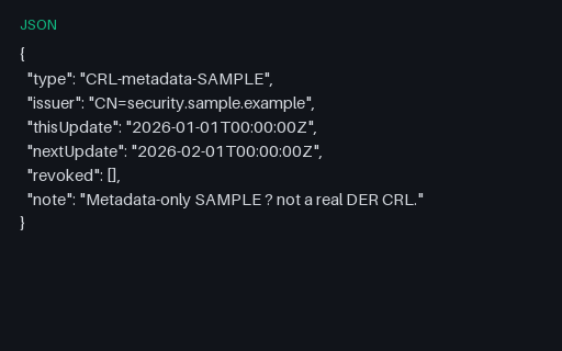 Preview of CRL Metadata JSON — SAMPLE