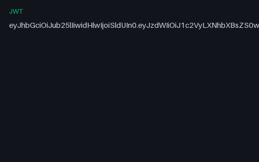 Preview of JWT (none) — SAMPLE