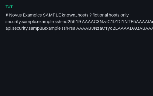 Preview of SSH known_hosts — SAMPLE