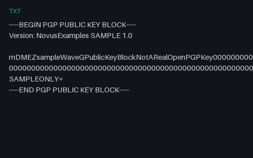 Preview of OpenPGP Public Key (ASCII Armor) — SAMPLE Shape
