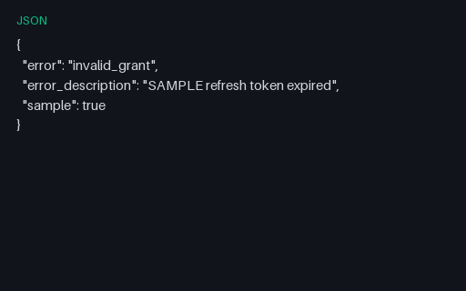 Preview of OAuth Error — Invalid Grant