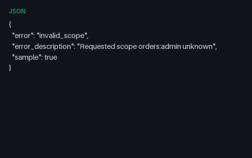 Preview of OAuth Error — Invalid Scope