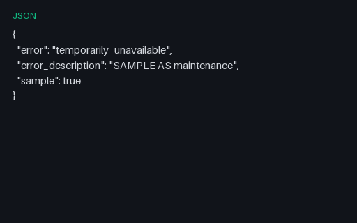 Preview of OAuth Error — Temporarily Unavailable