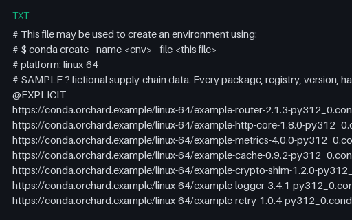 Preview of conda Explicit Environment Lock