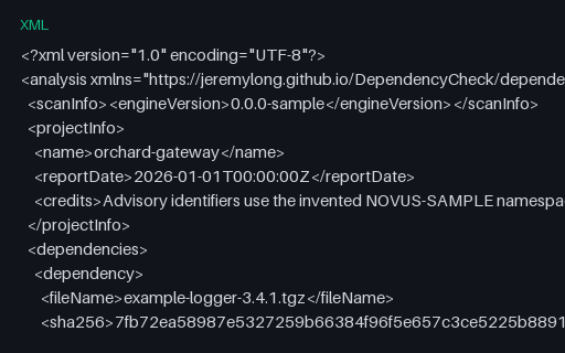 Preview of OWASP Dependency-Check Report (XML)