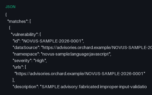 Preview of Grype Scan Report (JSON)