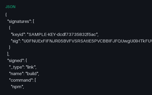 Preview of in-toto Link Metadata
