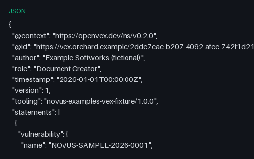 Preview of OpenVEX Statement Document