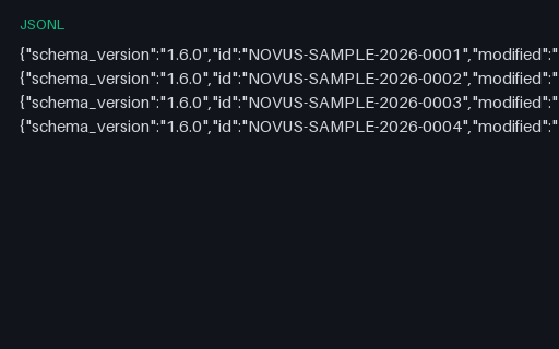 Preview of OSV Vulnerability Records (JSON Lines)