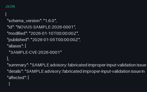 Preview of OSV Vulnerability Record (JSON)