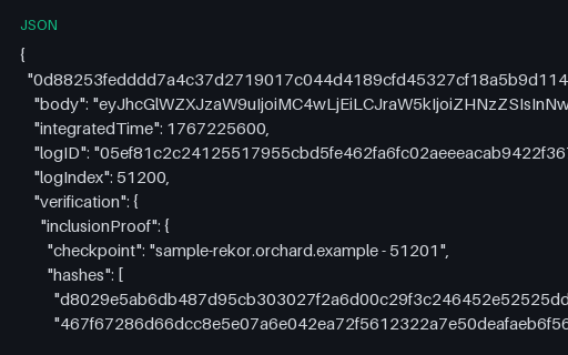 Preview of Rekor Transparency-Log Entry