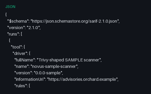 Preview of Scanner SARIF 2.1.0 Report