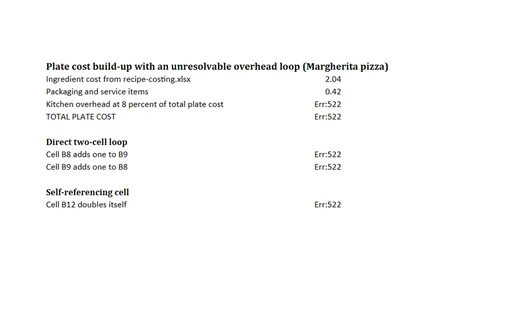 Preview of Ember Lane Pizza: Workbook with intentional circular references