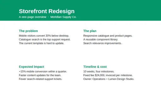 Preview of One-Pager Template (PDF)