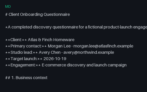 Preview of Client Onboarding Questionnaire (Markdown)