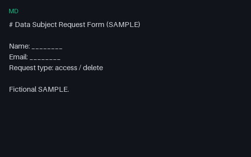 Preview of Template — Data Subject Request (Markdown)