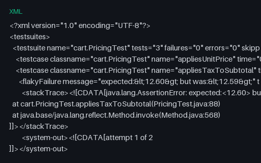 Preview of JUnit XML — Passed-on-Retry (flakyFailure)