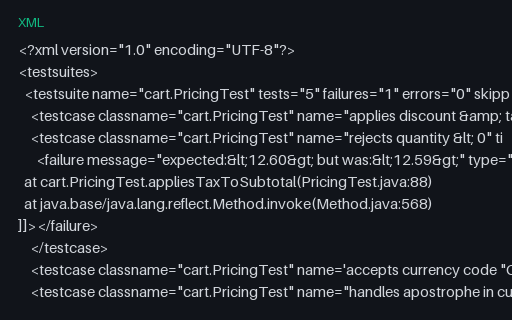 Preview of JUnit XML — Escaped Characters in Test Names