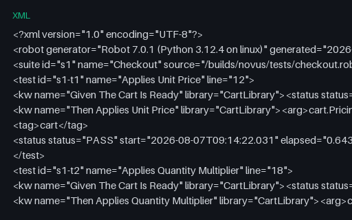 Preview of Robot Framework — output.xml