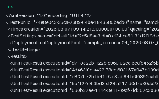 Preview of MSTest — TRX Result File