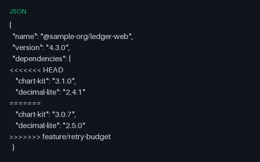 Preview of Package Manifest - Intentionally Invalid, Conflict Markers in JSON