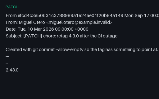 Preview of Git Patch - Empty Commit With No Diff