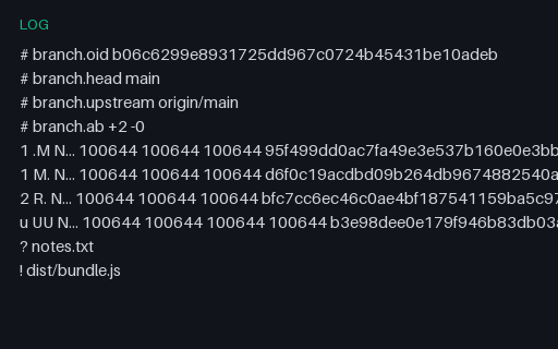 Preview of Git Status - Porcelain v2 With Branch Headers
