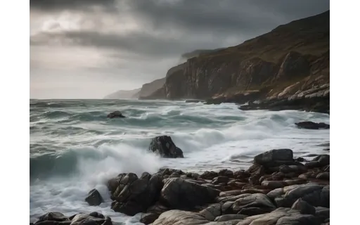 Preview of Waves breaking against a rocky coast