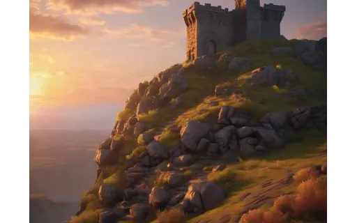 Preview of Clouds drifting behind a fantasy keep