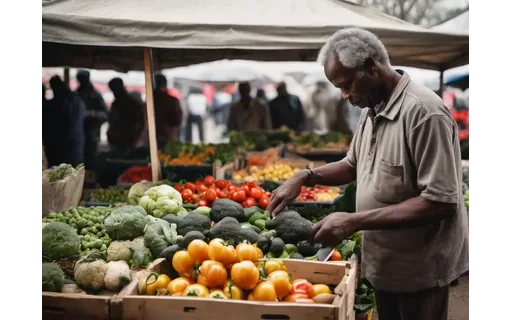Preview of Market vendor sorting produce