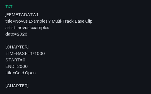 Preview of Chapters — FFMETADATA1 Chapter File