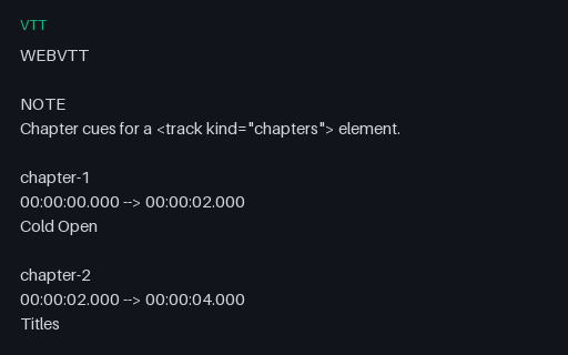 Preview of Chapters — WebVTT Chapter Track