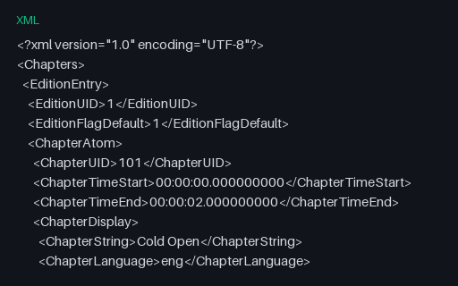 Preview of Chapters — Matroska Chapter XML