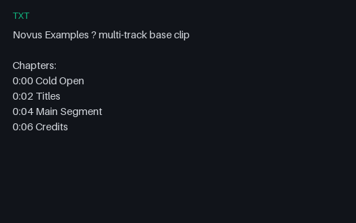 Preview of Chapters — Timestamp List in a Description