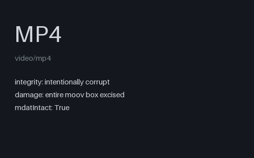 Preview of Intentionally Corrupt — MP4 With the moov Atom Removed