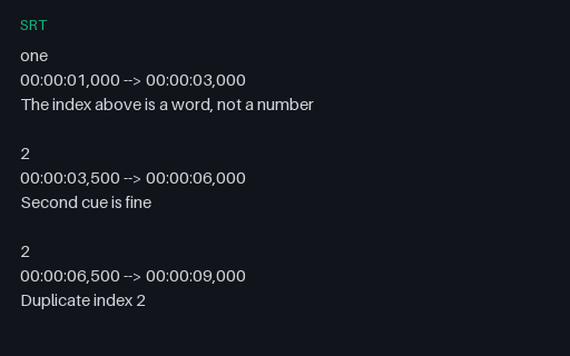 Preview of SRT — Intentionally Corrupt: Non-Numeric Cue Index