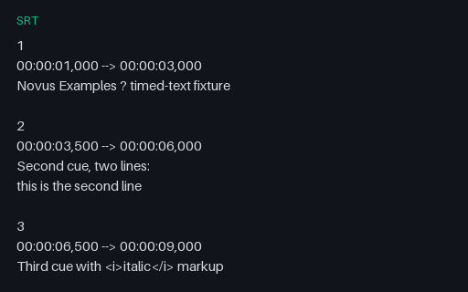 Preview of SRT — UTF-8, CRLF