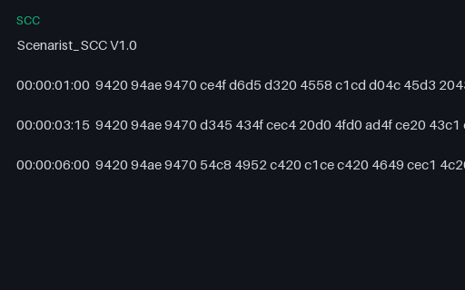 Preview of SCC — Broadcast CEA-608 Captions