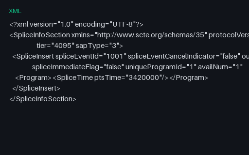 Preview of SCTE-35 — Splice Insert (Break End / Return to Network)