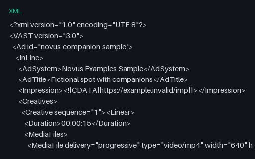 Preview of VAST 3.0 — Linear Ad With Companion Banners