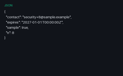 Preview of Security Contact JSON — 08