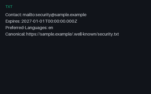 Preview of Crawler File — Security Txt Contact