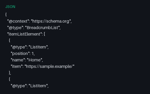 Preview of JSON-LD — Breadcrumb SAMPLE