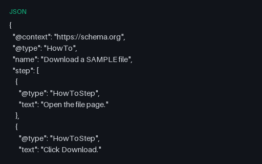 Preview of JSON-LD — Howto Step SAMPLE